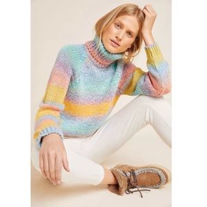Anthropologie like new T.la rainbow turtleneck sweater
